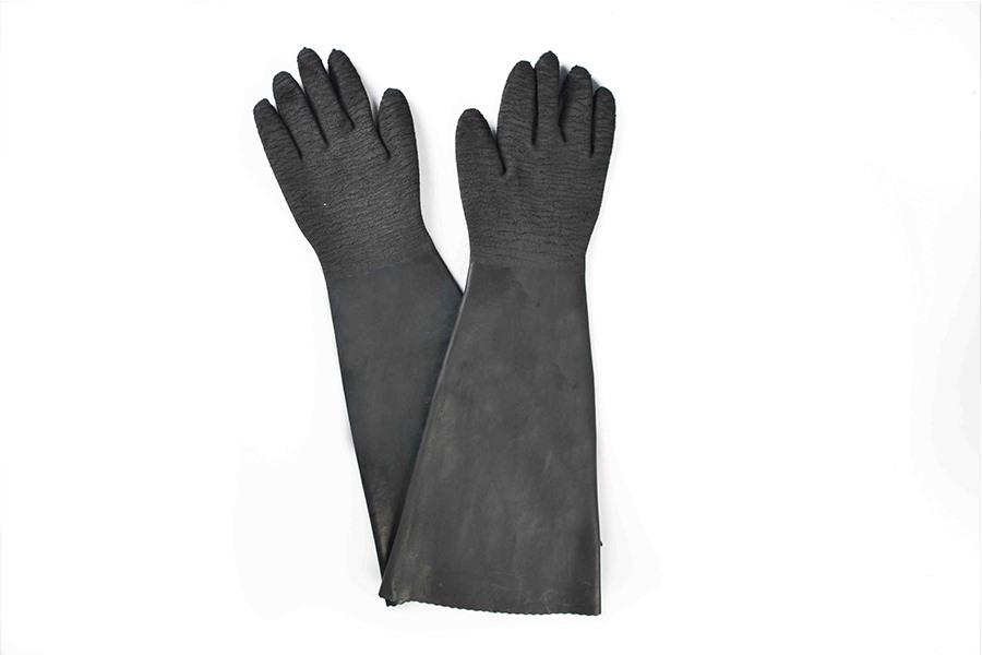 6524 crinkled finish rubber glove 24”